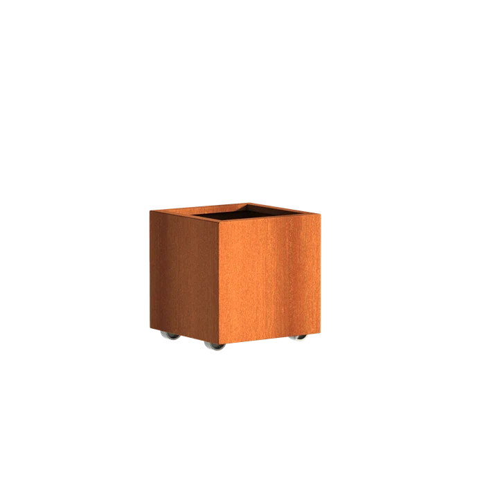 Jardinière en corten - Andes sur roulettes 0.5m x 0.5m x 0.5m