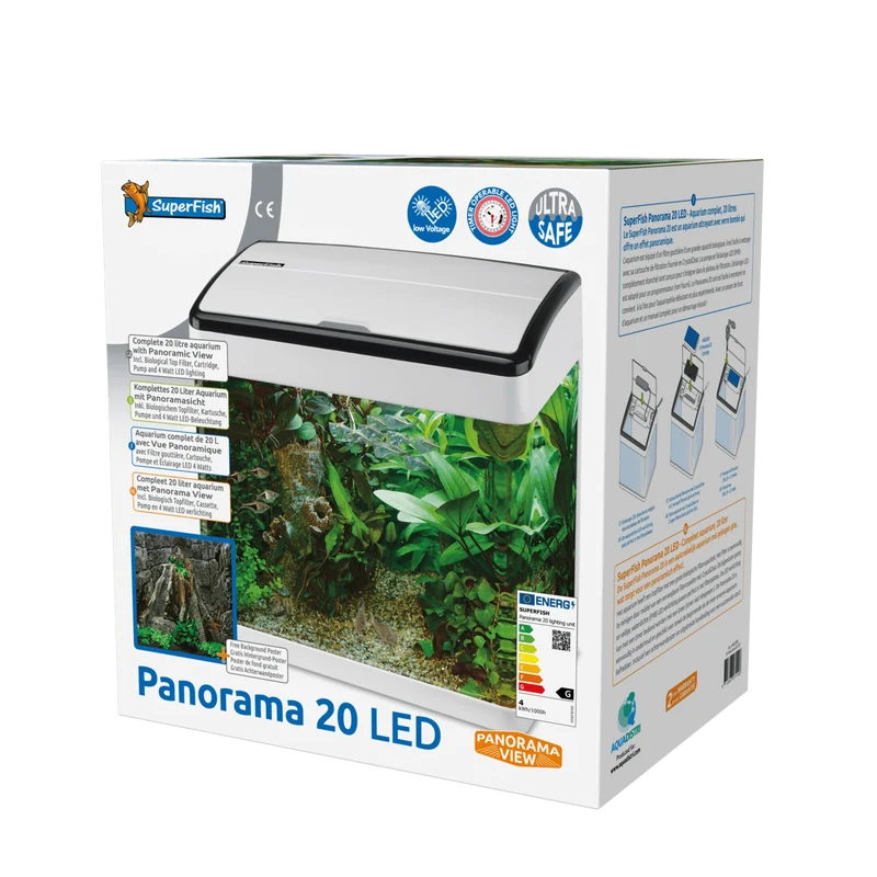 Aquarium Panorama 20 Led Blanc - 20L - Superfish