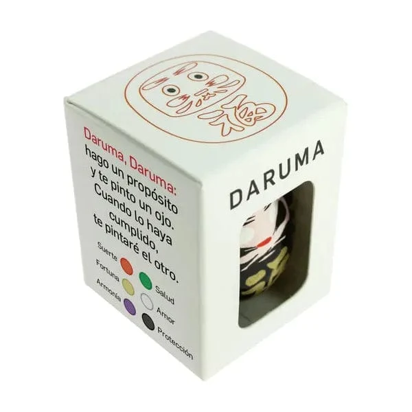 Daruma Noir Petit - Fabriqué au Japon