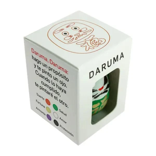 Daruma Traditionnel Vert - Petit, Santé - Fabriqué au Japon