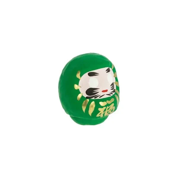 Daruma Traditionnel Vert - Moyen, Santé - Fabriqué au Japon