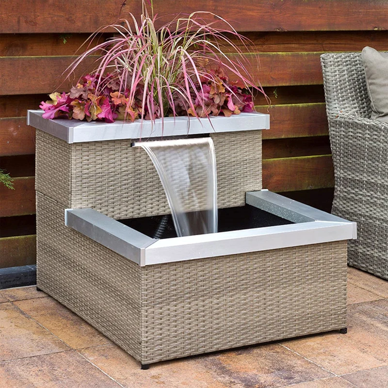 Aveiro Daveport - Bassin moderne à deux étages avec cascade, pompe et LED