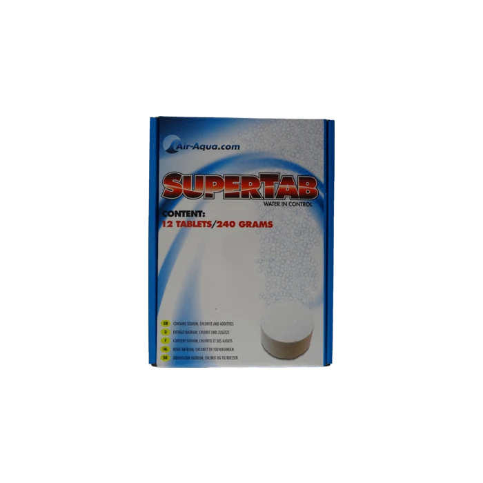 SuperTab Dioxyde de Chlore - Recharge de 12 x 20gr - Nombreuses vertus pour les poissons