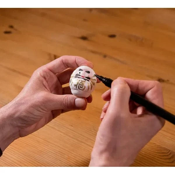 Daruma Traditionnel Blanc - Petit, Amour - Fabriqué au Japon