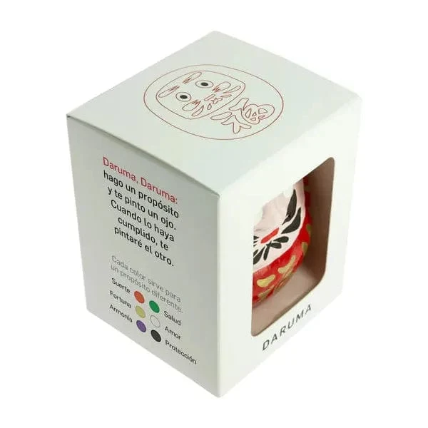 Daruma Traditionnel Rouge - Grand, Chance - Fabriqué au Japon