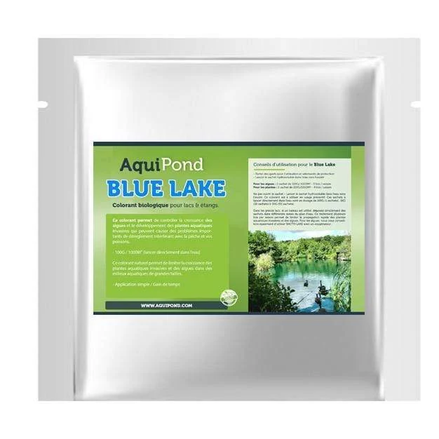 Aquipond Blue Lake 10 - 5kg (50 sachets) jusqu'à 50000M² - Colorant naturel pour lutter contre les algues et plantes invasives