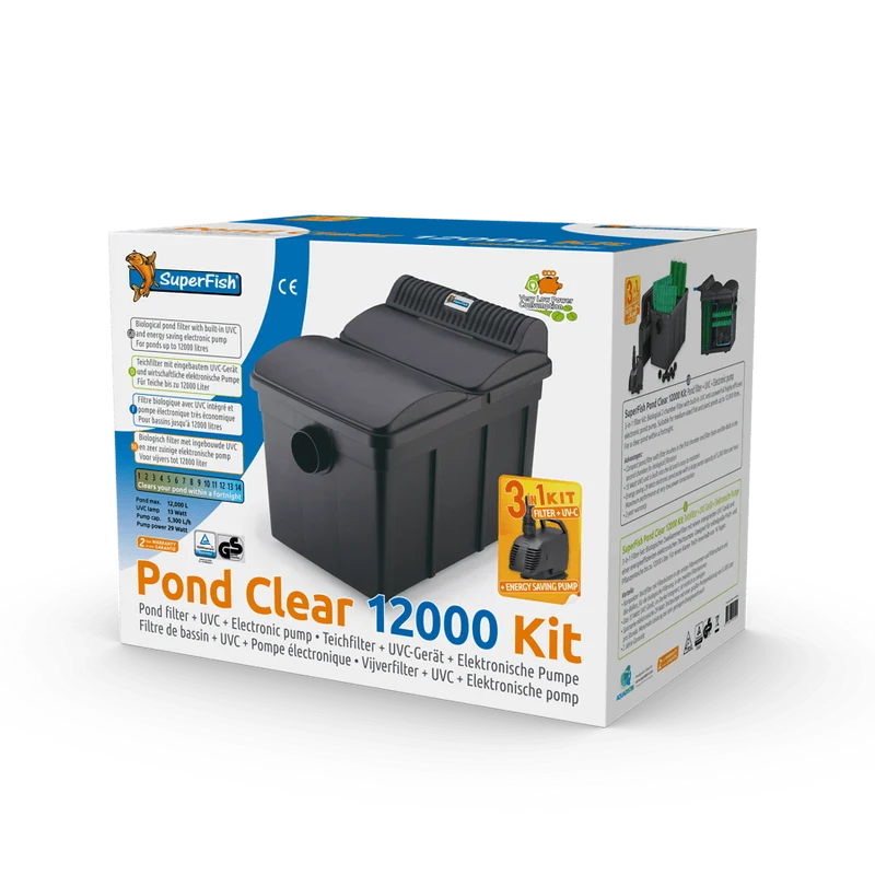 Pond Clear 12000 Kit - Kit complet gravitaire pour petit bassin - Superfish