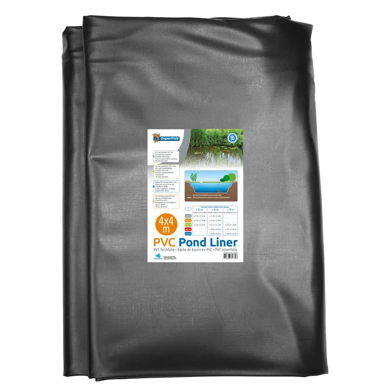 Bâche PVC noir pré-emballé - Pond Liner 0.5MM - 4 x 4M - Superfish