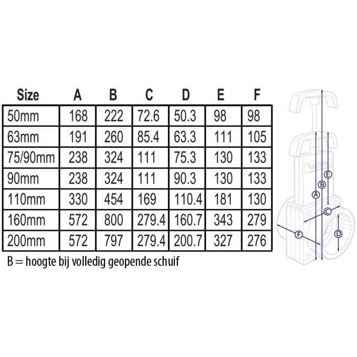 Vanne guillotine type VALTERRA PVC - À coller - Sous pression