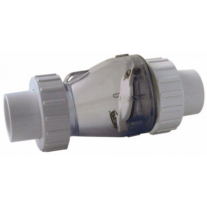 Clapet anti-retour transparent avec raccord 3/3 PVC - À coller - Sous pression