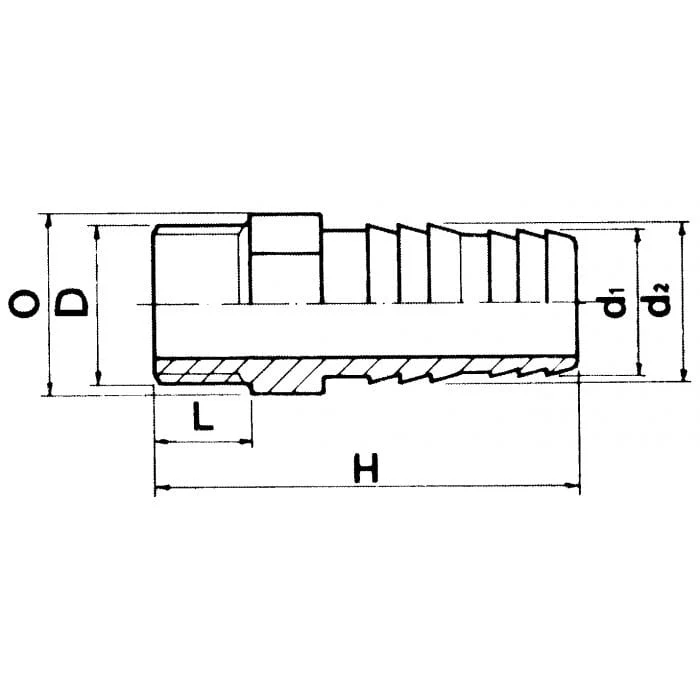 Raccord pour flexible avec filet extérieur PVC - À filet - Sous pression