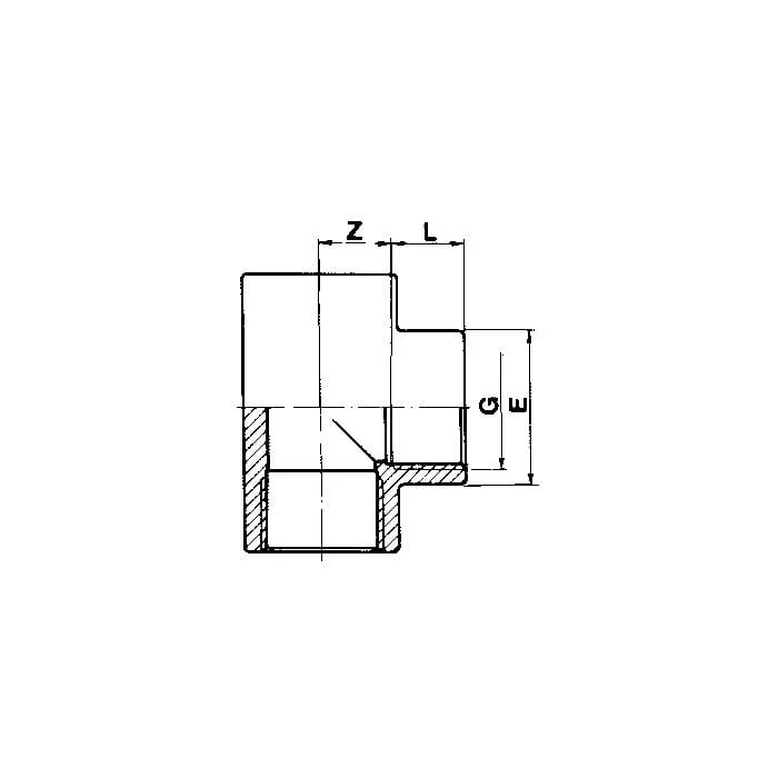 Pièce en T 90° 3x filet intérieur PVC - À filet - Sous pression