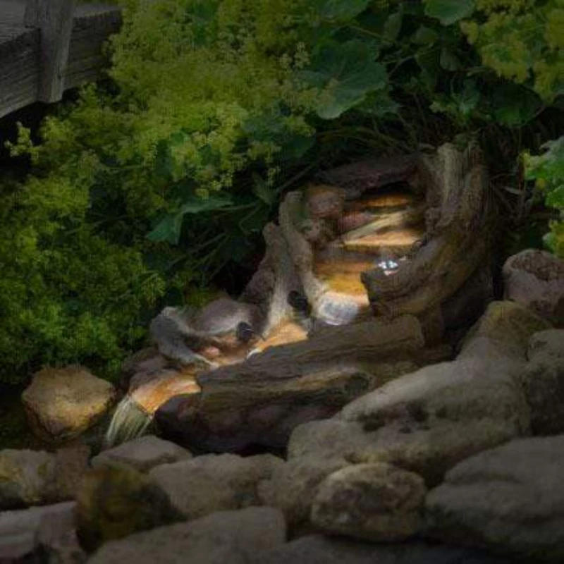 Reveton coude droit - Cours d'eau naturel avecR pompe et LED - Ubbink
