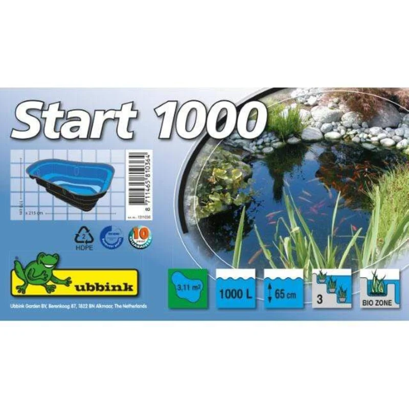 Start 1000 - Bassin à enterrer 215 x 170 x 65CM - 1000litres - Ubbink