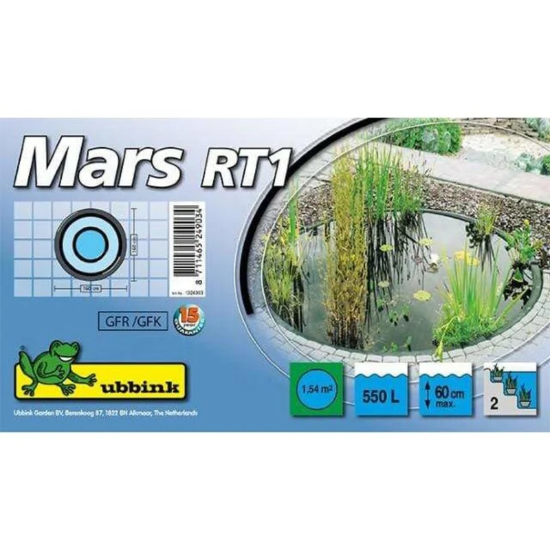 Mars RT1 - Bassins à enterrer rond polyester 160 x 35/60CM - 550litres - Ubbink