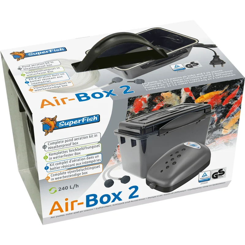 Air-Box 2 - Set d'aération dans boite étanche pour bassin de de 1.5 à 4m³ - Superfish