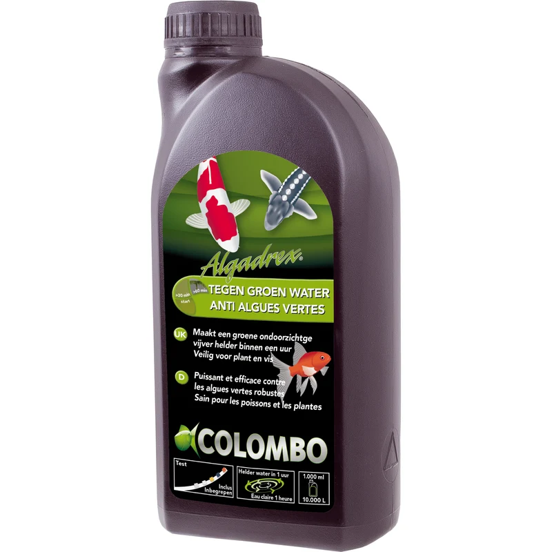 Algadrex Colombo 1000ML/20.000L - Pour 20M³ - Traitement efficace contre l'eau verte d'un bassin (remplacé par Aquipond ClearWater 10M³)