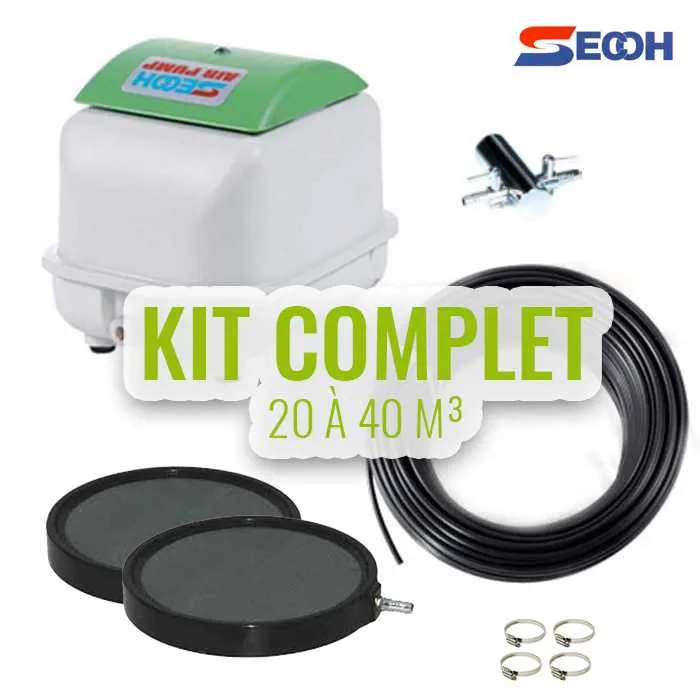 Kit n°3 pour bassin de 20 à 40M³ - Japan quality - Secoh - Protégez votre bassin cet hiver avec l'aération premium !
