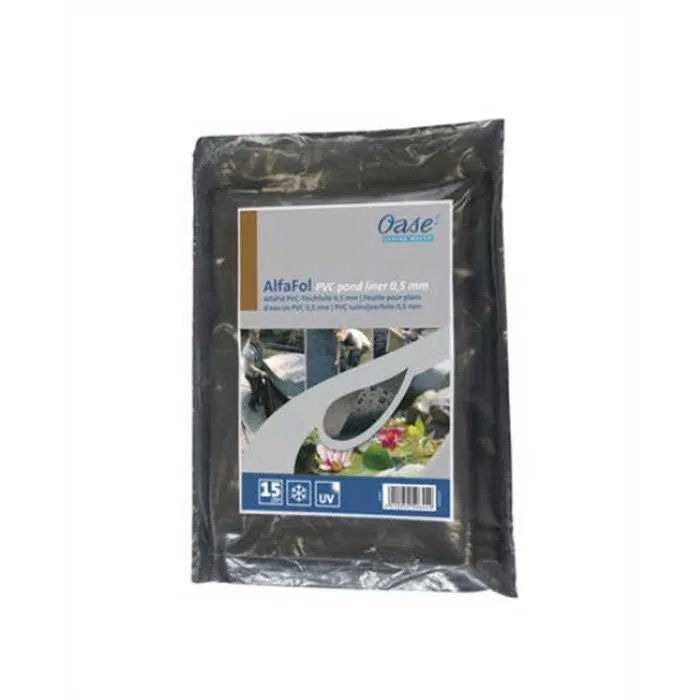 Bâche PVC noir pré-emballé ALFAFOL 0.5MM - 6 x 5M - Oase