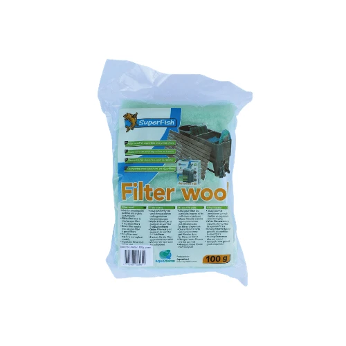 Ouate filtrante grosse vert pour bassin et aquarium - 100 grammes - Superfish
