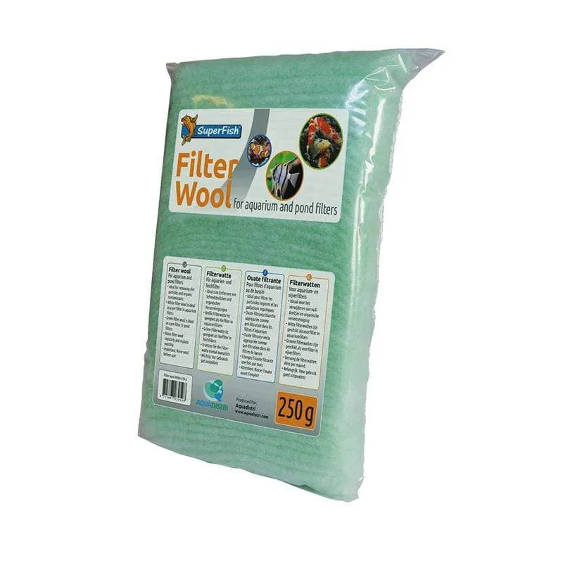 Ouate filtrante grosse vert pour bassin et aquarium - 500 grammes - Superfish