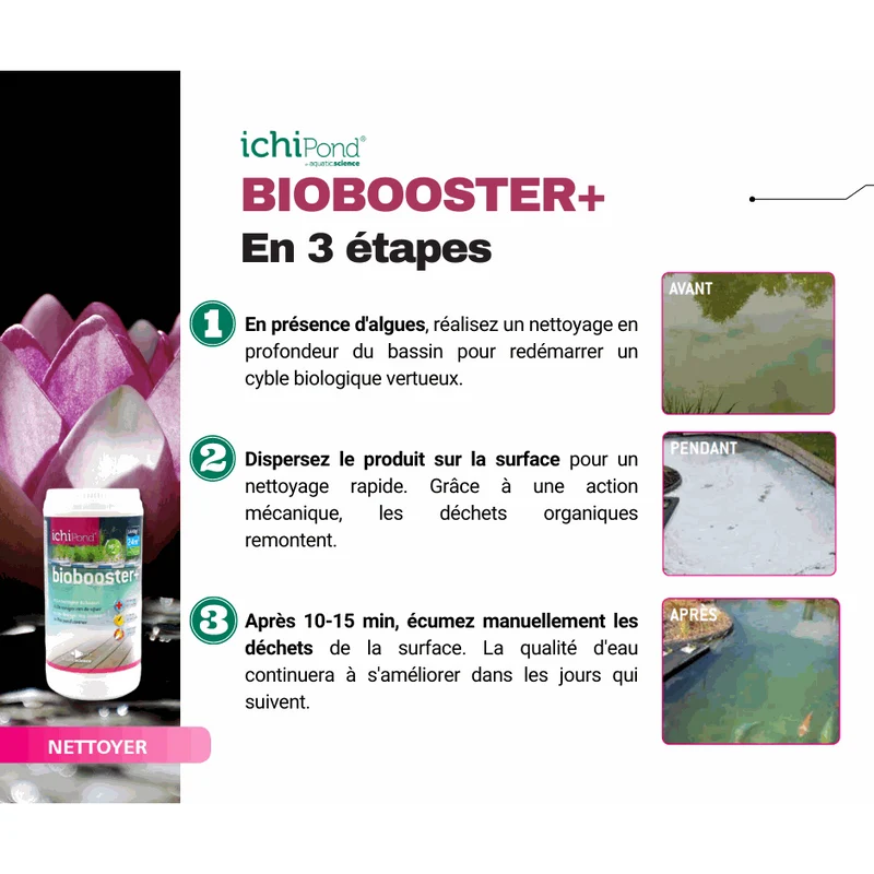 Biobooster+ pour 3m³ - Le nettoyeur du bassin