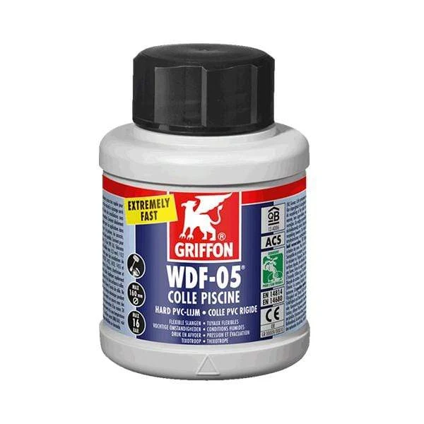 Colle Griffon WDF-05 pour PVC rigide & ABS - Bidon avec pinceau goupillon