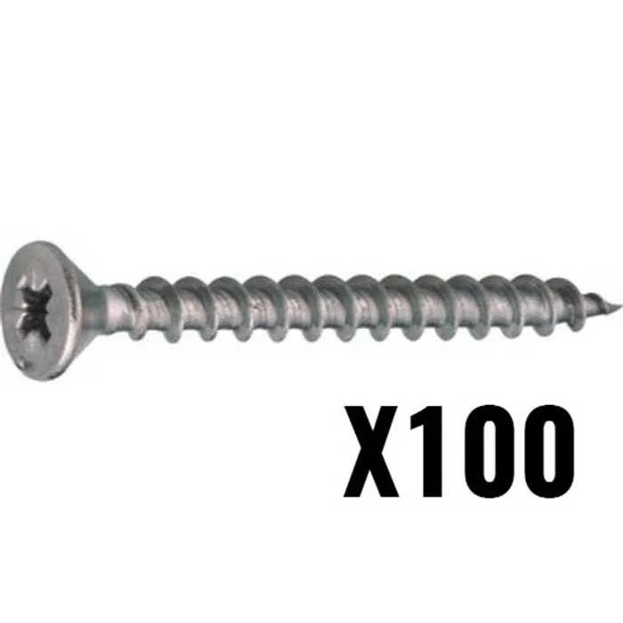 Pack de 100 vis en inox - 4CM x 4.5MM - Idéal pour fixer Ecolat sur Ecopic