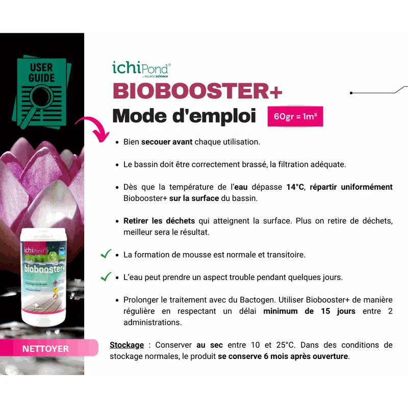Biobooster+ pour 6m³ - Le nettoyeur du bassin