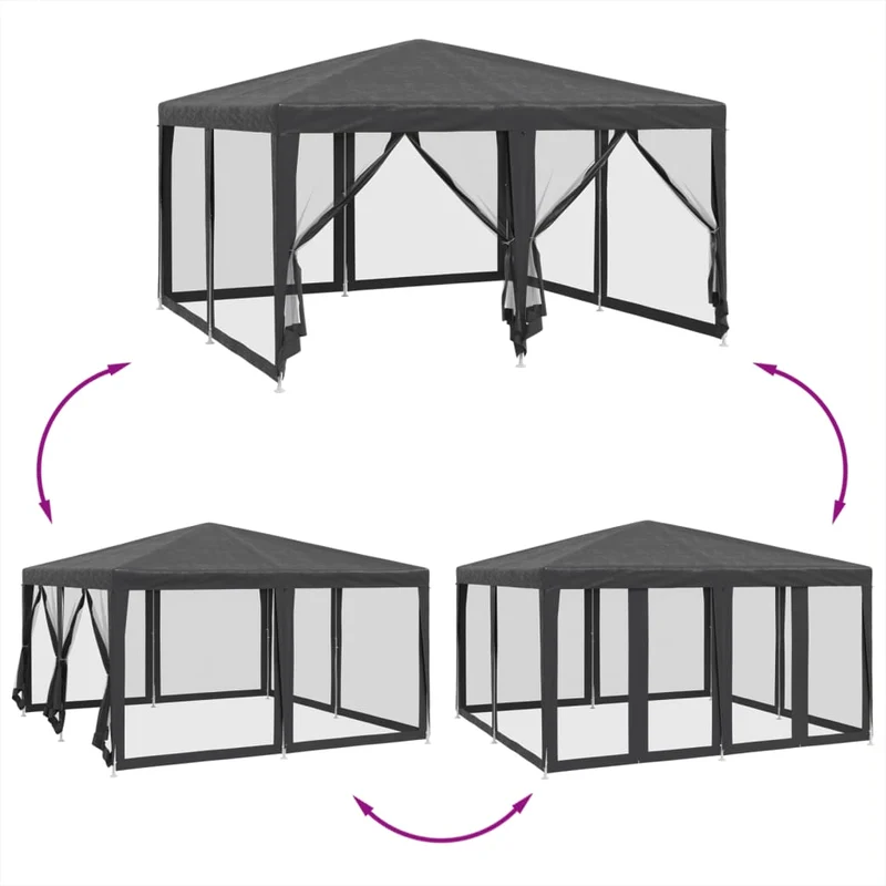 Partytent Met 8 Mesh Zijwanden Hdpe Kleurig