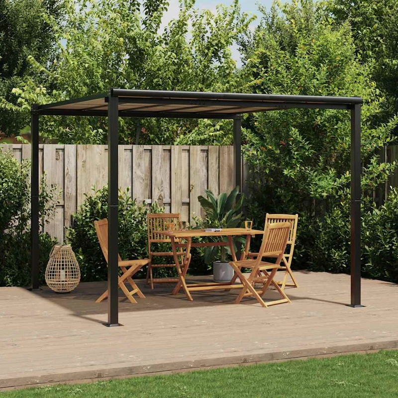 Tuinpaviljoen 3X3 M Aluminium Antracietkleurig