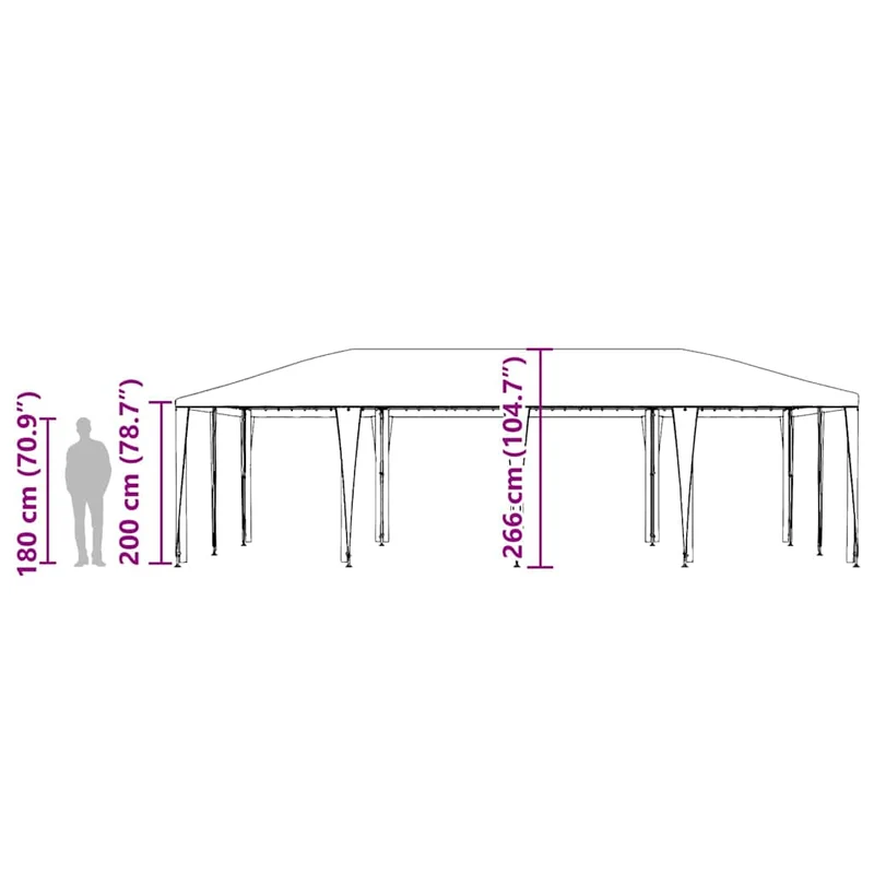 Partytent Blauw 800 X 400 X 266 Cm Polyethyleen En Staal