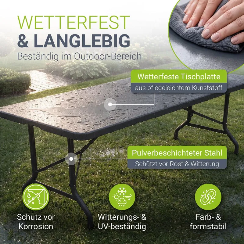 Table pliante Easyfold – 180 × 74 cm, jusqu'à 200 kg – 3 coloris