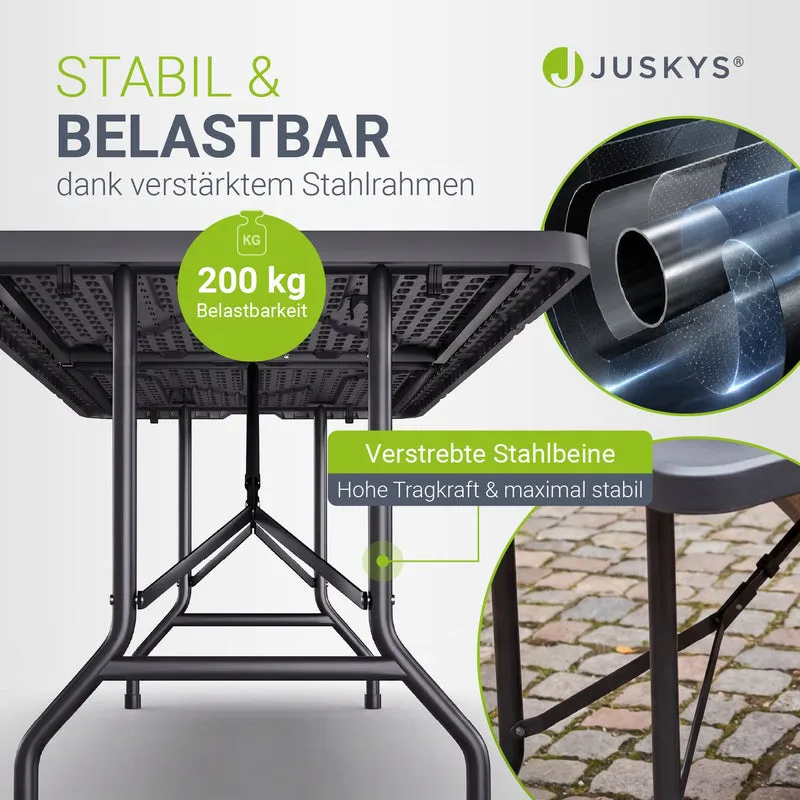 Table pliante Easyfold – 180 × 74 cm, jusqu'à 200 kg – 3 coloris