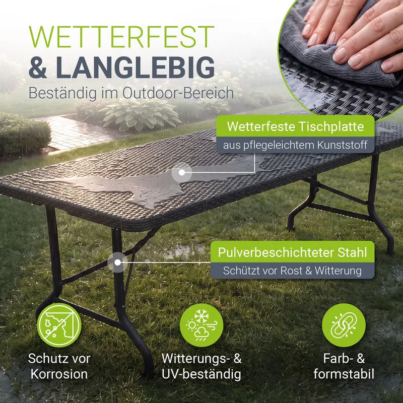 Table pliante Easyfold – 180 × 74 cm, jusqu'à 200 kg – 3 coloris