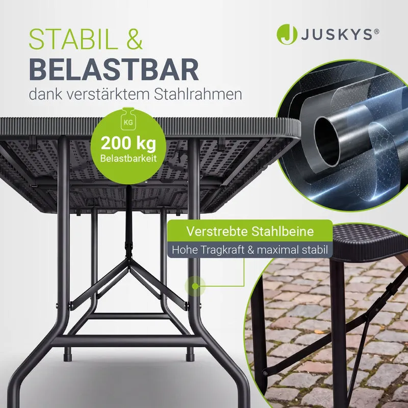 Table pliante Easyfold – 180 × 74 cm, jusqu'à 200 kg – 3 coloris