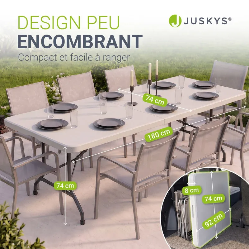 Table pliante Easyfold – 180 × 74 cm, jusqu'à 200 kg – 3 coloris