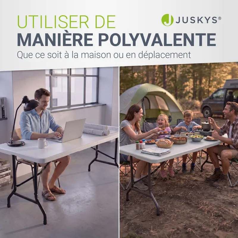 Table pliante Easyfold – 180 × 74 cm, jusqu'à 200 kg – 3 coloris