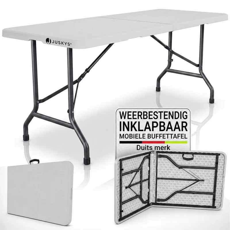 Table pliante Easyfold – 180 × 74 cm, jusqu'à 200 kg – 3 coloris