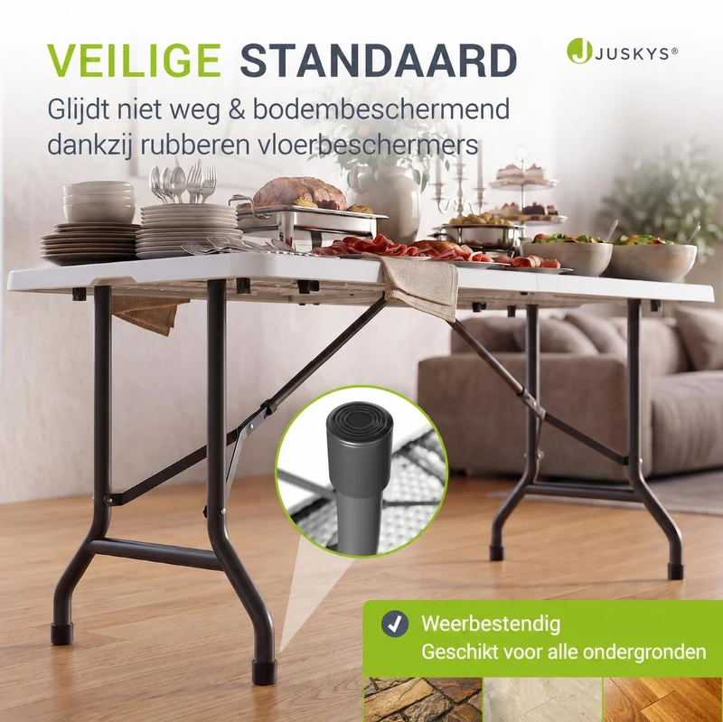 Table pliante Easyfold – 180 × 74 cm, jusqu'à 200 kg – 3 coloris
