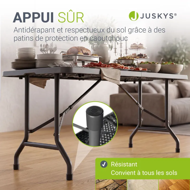 Table pliante Easyfold – 180 × 74 cm, jusqu'à 200 kg – 3 coloris