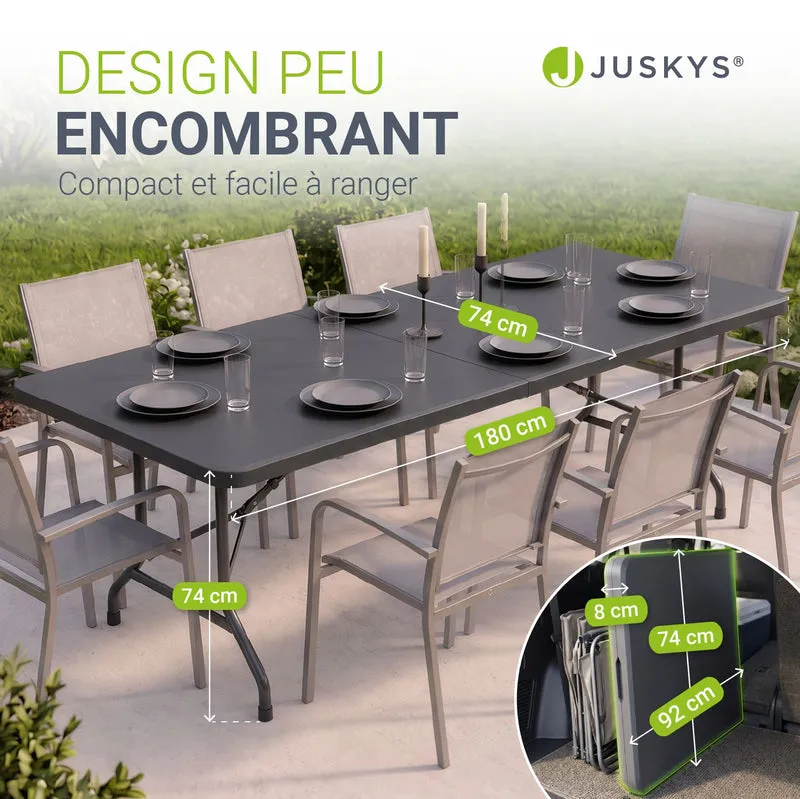 Table pliante Easyfold – 180 × 74 cm, jusqu'à 200 kg – 3 coloris