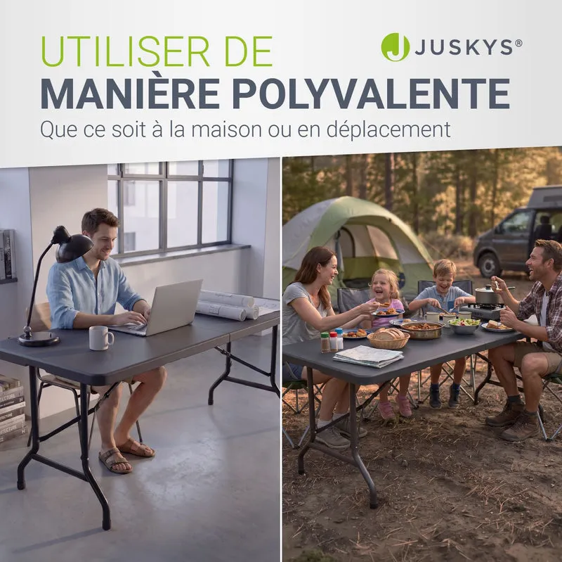Table pliante Easyfold – 180 × 74 cm, jusqu'à 200 kg – 3 coloris