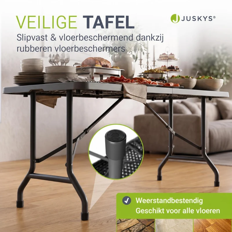Table pliante Easyfold – 180 × 74 cm, jusqu'à 200 kg – 3 coloris