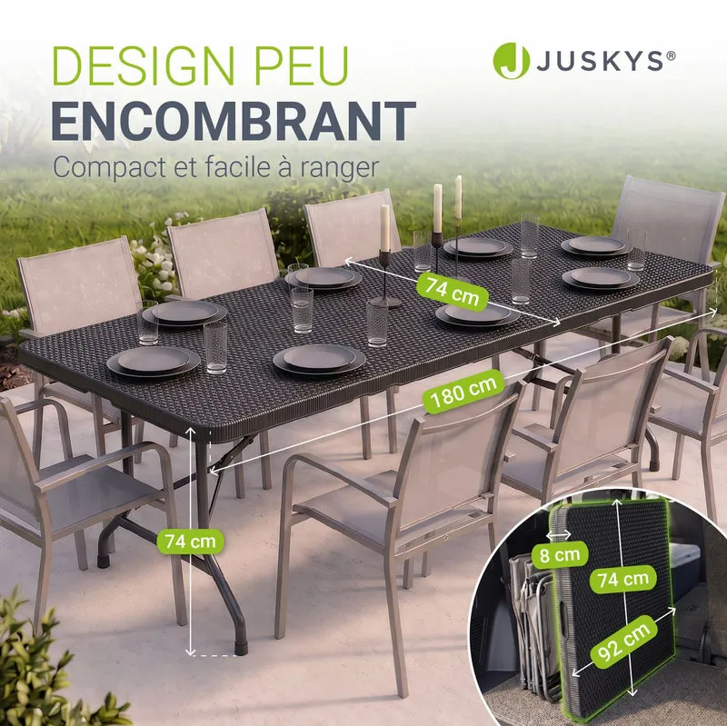Table pliante Easyfold – 180 × 74 cm, jusqu'à 200 kg – 3 coloris