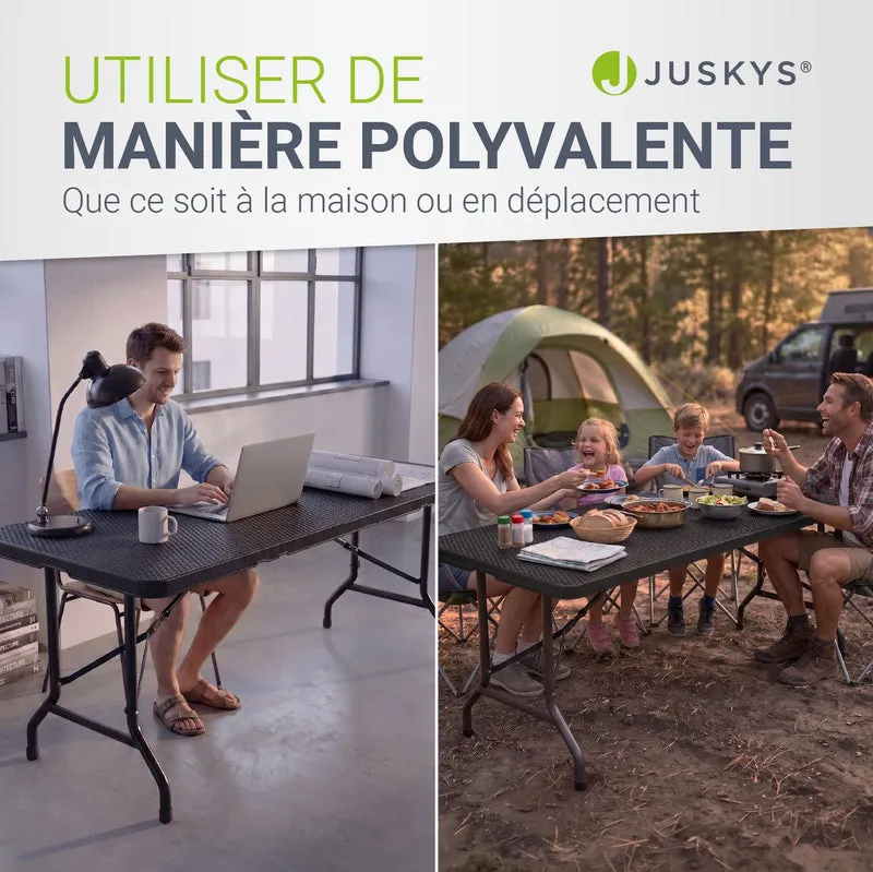 Table pliante Easyfold – 180 × 74 cm, jusqu'à 200 kg – 3 coloris
