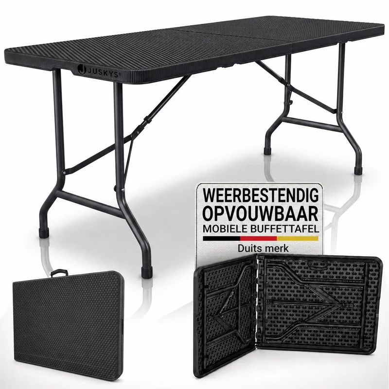 Table pliante Easyfold – 180 × 74 cm, jusqu'à 200 kg – 3 coloris