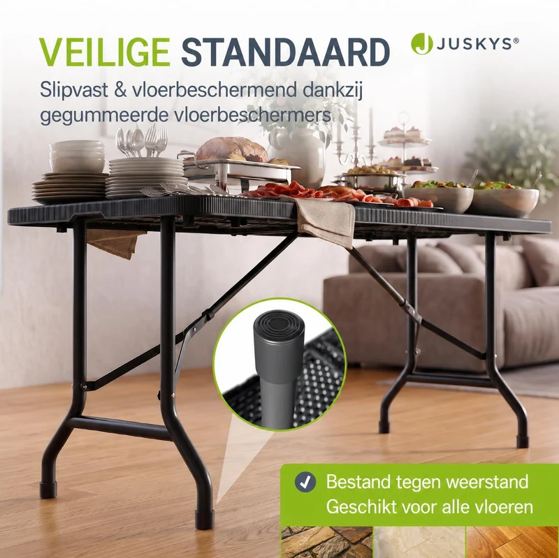 Table pliante Easyfold – 180 × 74 cm, jusqu'à 200 kg – 3 coloris