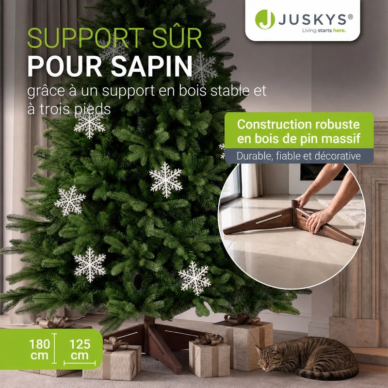 Sapin de Noël artificiel Norvi – aspect Nordmann – 150 à 220 cm
