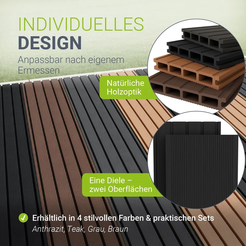 Lames de terrasse en WPC anthracite
